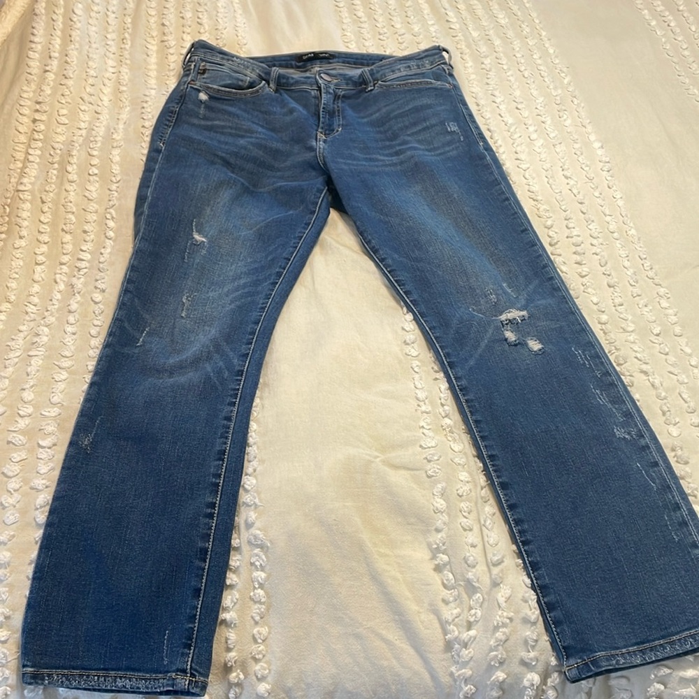 Dear John Size 28 Blaine Cuffed High Rise Straight distressed jeans